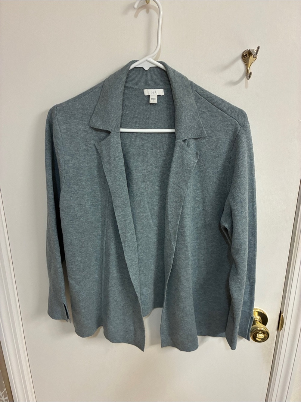 J. Jill Soft Open-Front Knit Cardigan -Blue Gray Sz S